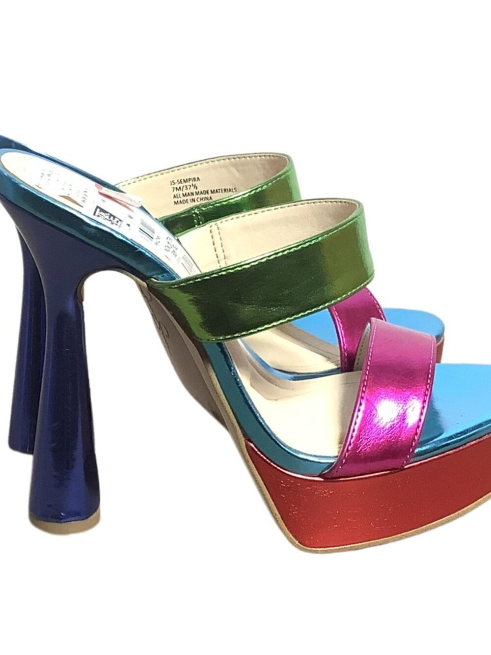 Jessica Simpson Platform Heels Metallic Blue-Multi Deadstock Size 7